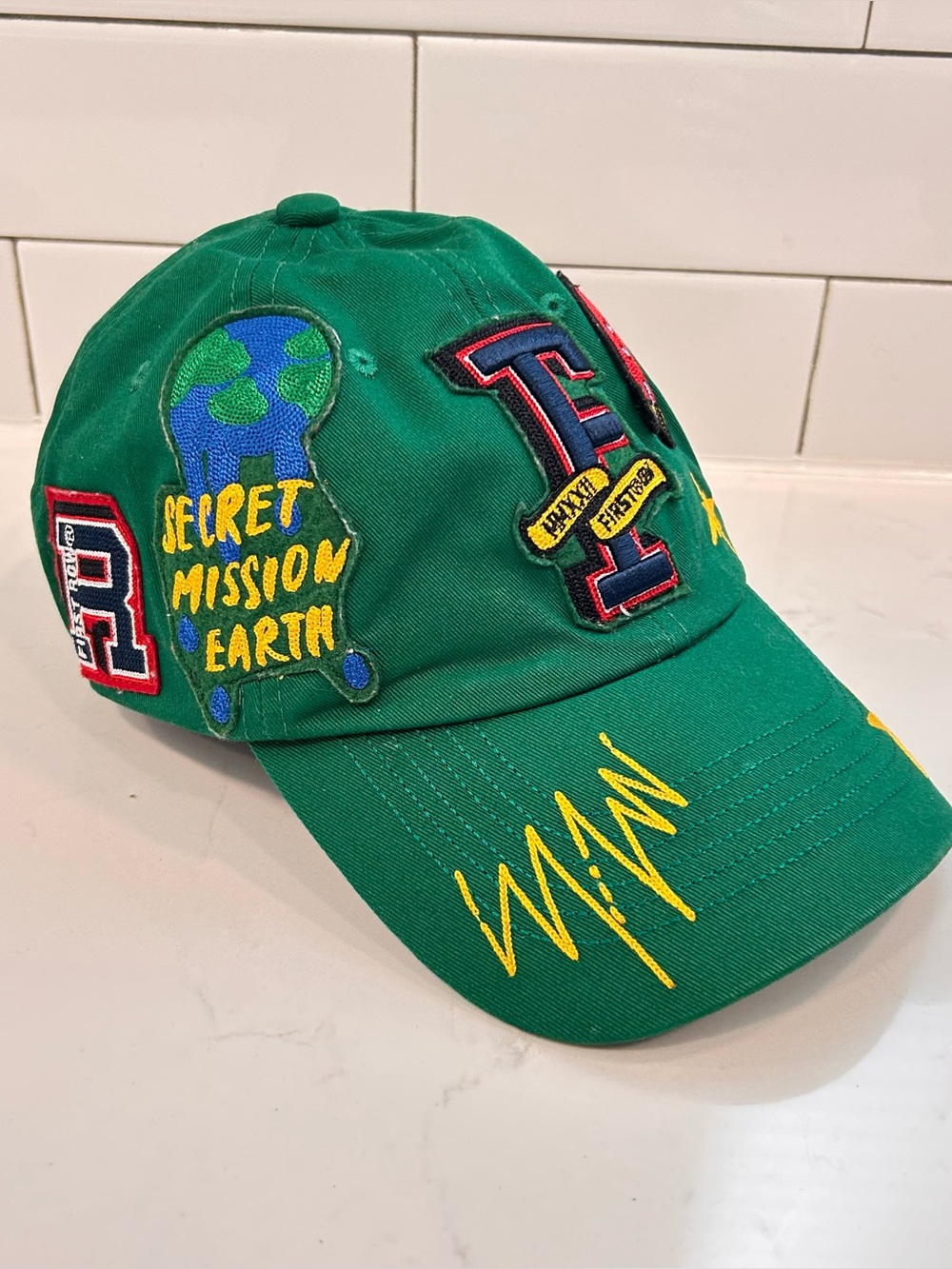 First Row Men’s Out Of This World Baseball Cap Green Patches Adjustable